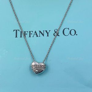 Authentic Tiffany & Co Silver Solid Heart Necklace